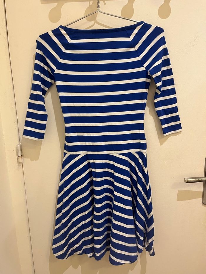 Robe mi longue ralph lauren à rayures bleues et blanches taille XS/34 - photo numéro 6