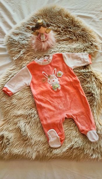 Pyjama chaud orange lapin Kiabi 3 mois