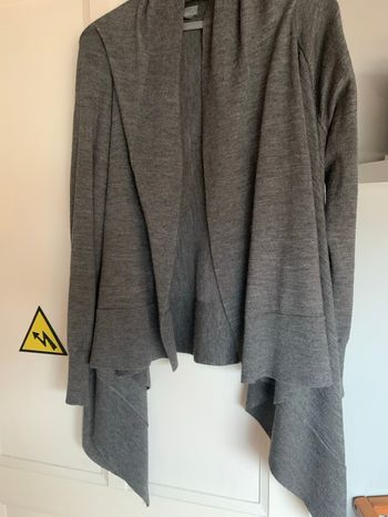 Gilet long gris asymétrique H&M, taille M. L.