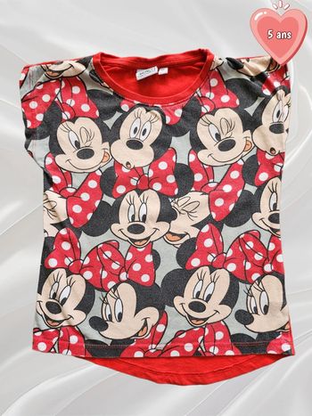 T-shirt Disney Minnie rouge fille 5 ans