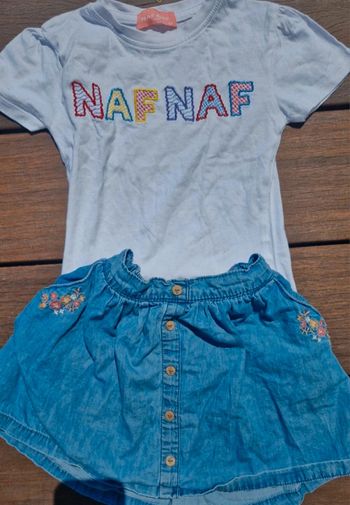 Ensemble jupe sergent major et haut Naf Naf 4 ans