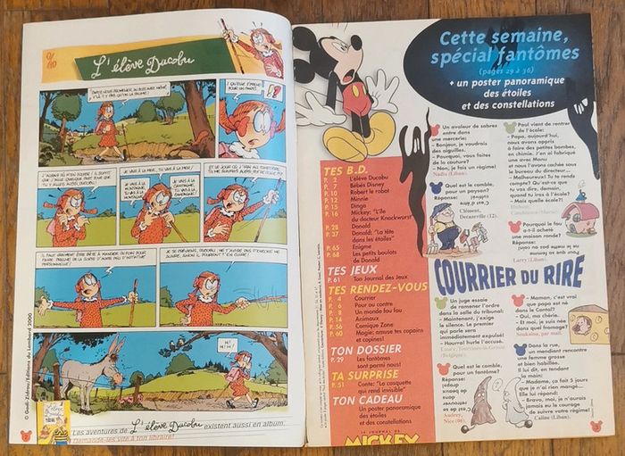 Ancien journal de mickey N°2511 poster panoramique constellations 2000 vintage - photo numéro 3