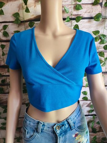 🌸T-shirt MC cropped Bleu  Shein Taille 36🌸