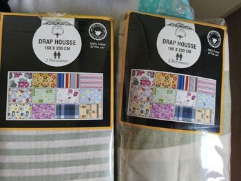 2 draps housse coton