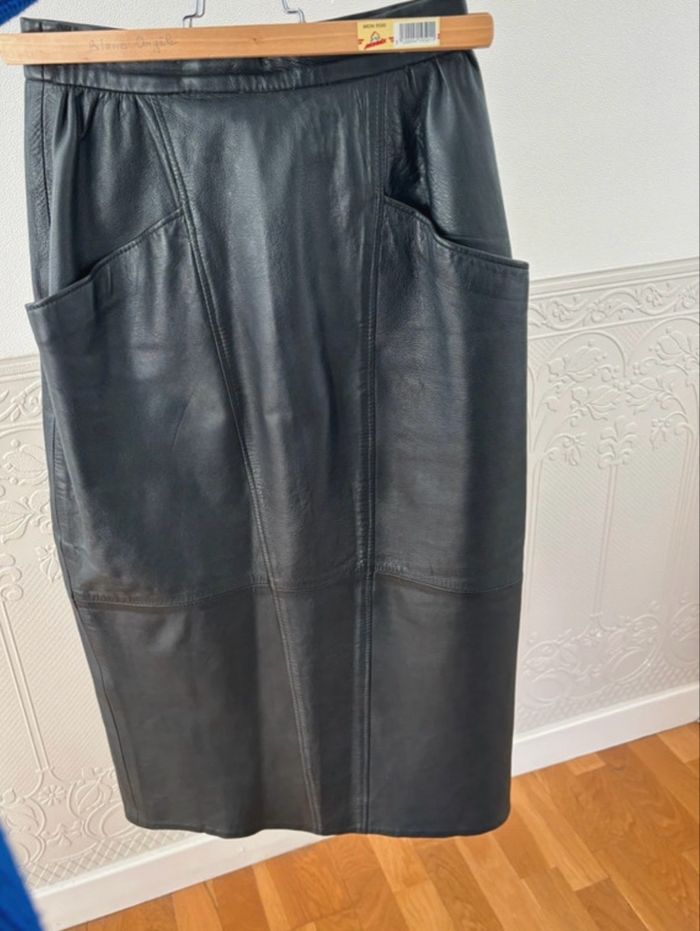 Jupe en cuir véritable - Made in France