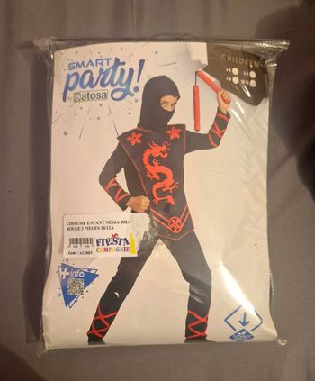 Costume enfant Ninja Dragon rouge 3 pièces