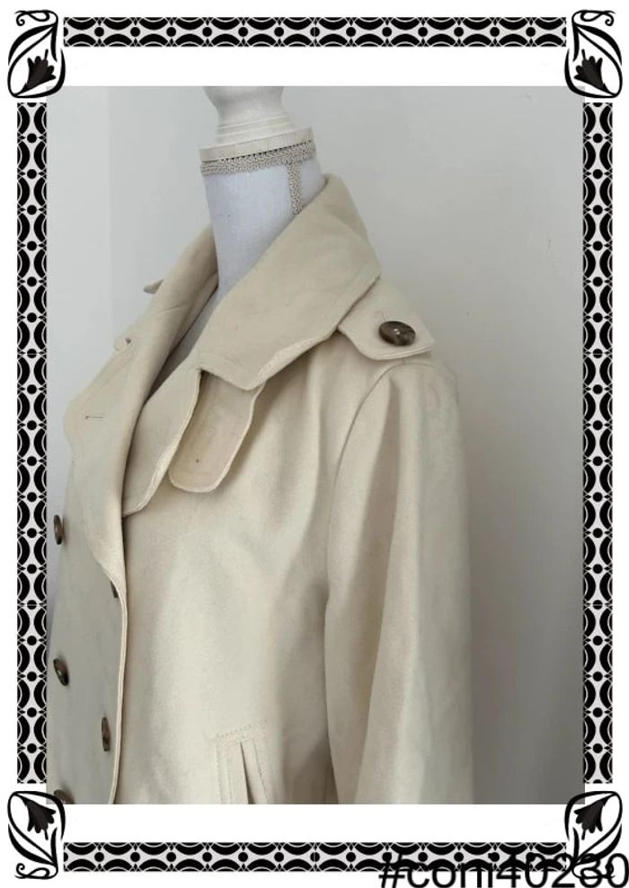Manteau Crème United Colors of Benetton, Taille 42 - photo numéro 2