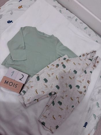 Ensemble salopette garçon 12 mois