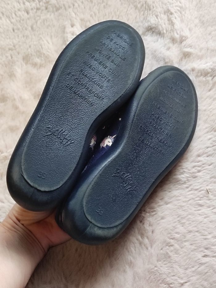 Pantoufles cuir licornes taille 33 - photo numéro 6