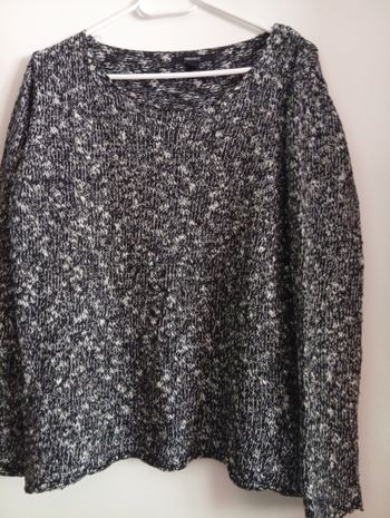 Pull noir chiné
