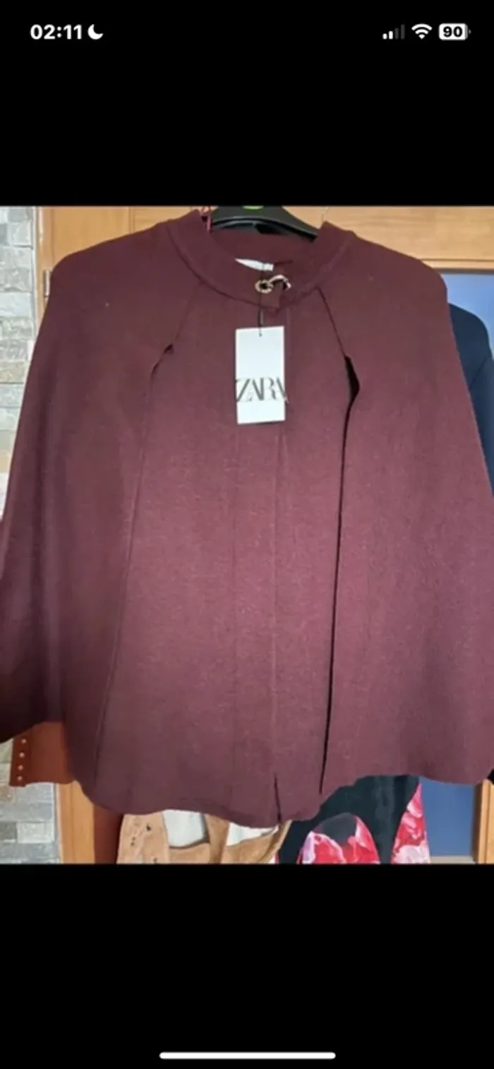 Manteau cape Zara taille L Collection Zara 2025. - photo numéro 2