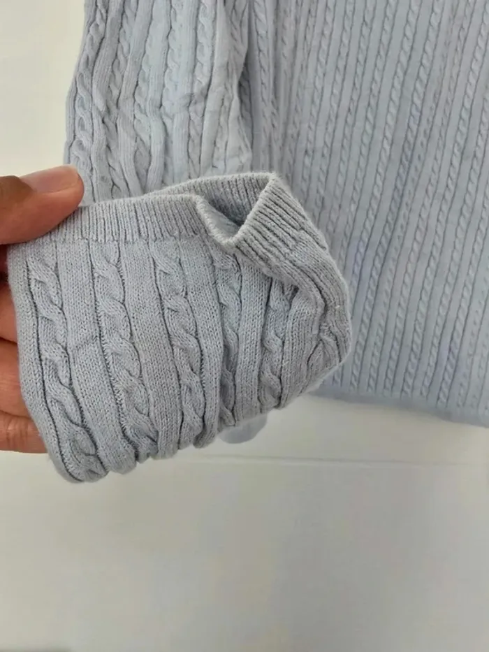 Pulle en maille bleu ciel tommy hilfiger - photo numéro 2