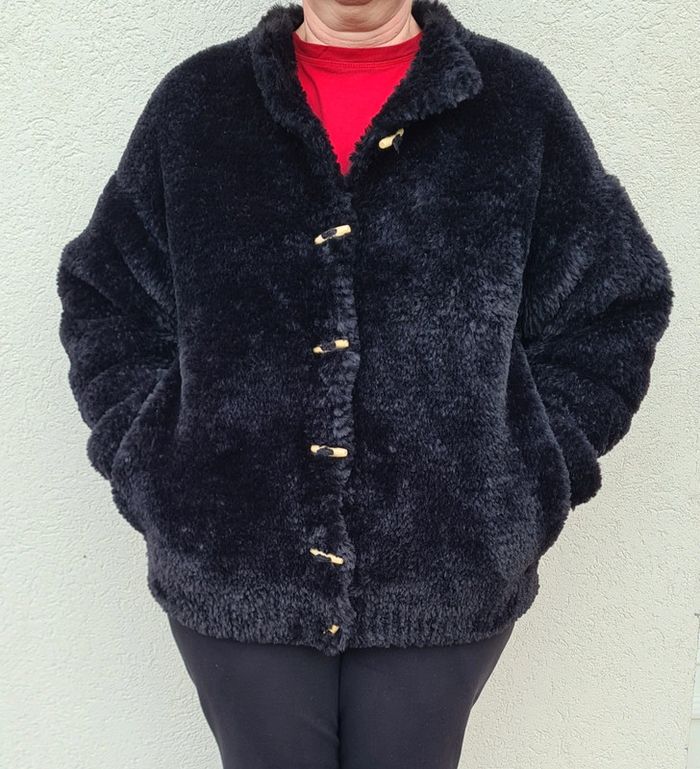 Blouson/doudoune noir fait main - photo numéro 2