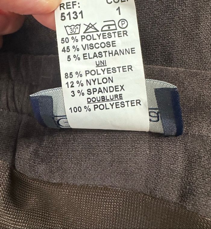 Jupe patchwork en velours marron et orange Gevana Vintage T34 XS - photo numéro 9