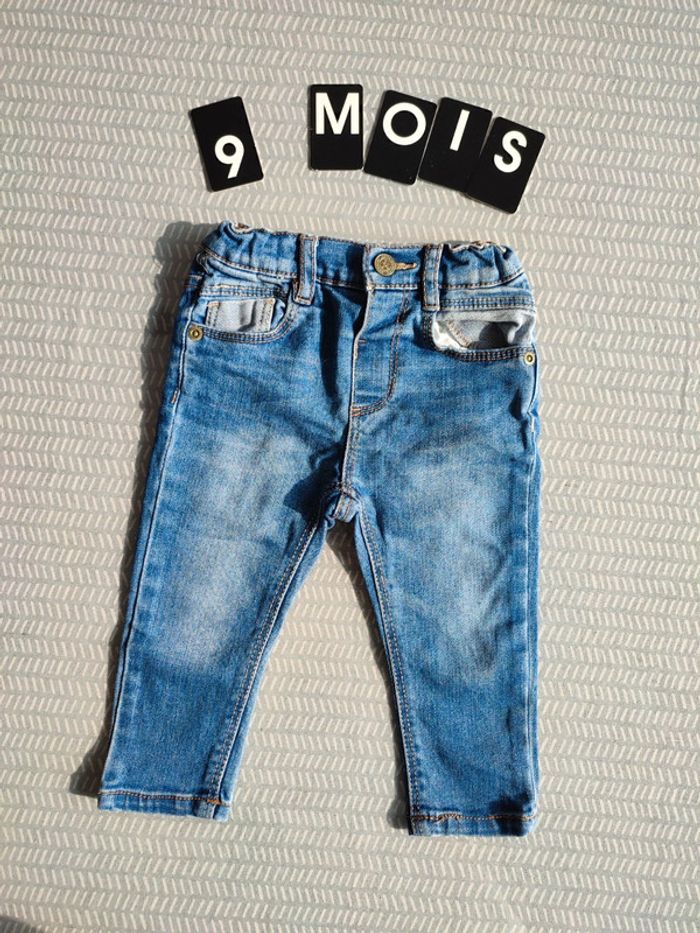 Pantalon jeans denim pour bébé garçon – Taille 9 mois - Marque : Zara