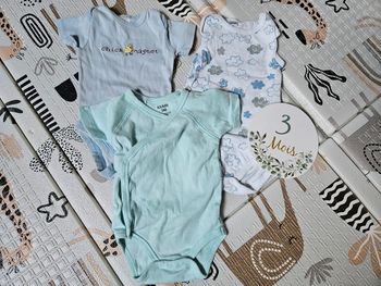 Lot 3 bodies manches courtes 3 mois