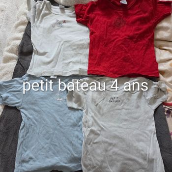 Lot 4 maillots corps manches courtes 4 ans petit bateau