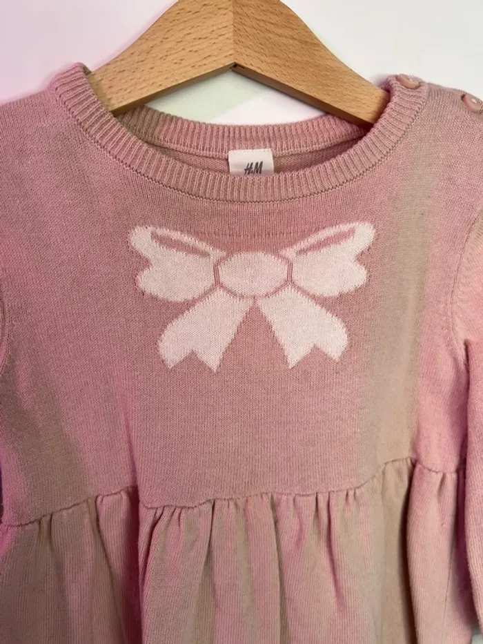 Robe rose fille avec noeuds H&M 92cm - photo numéro 2