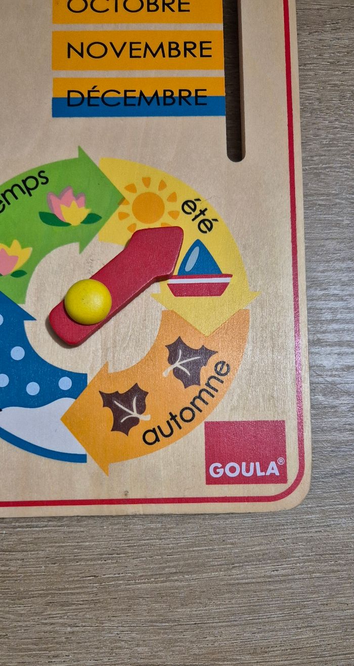Calendrier horloge en bois - photo numéro 4