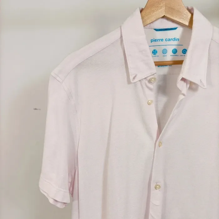 Chemise rose pâle manches courtes Pierre Cardin – modern fit – taille L A1009 - photo numéro 3