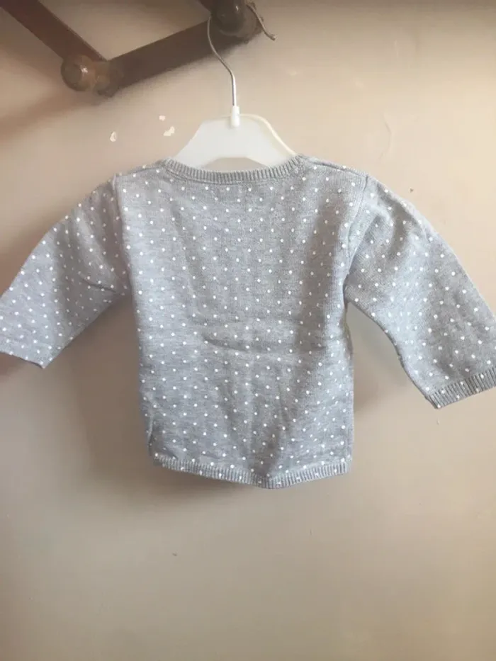 Gilet gris pois blancs Kiabi 3M - photo numéro 2