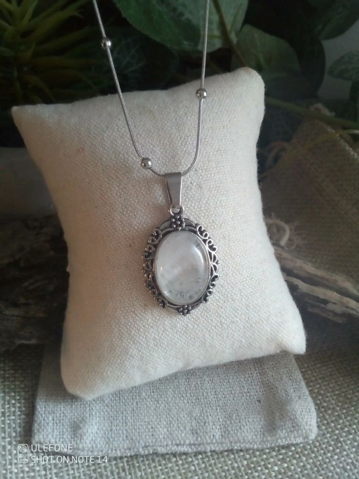 Collier cristal de roche, pierre naturelle