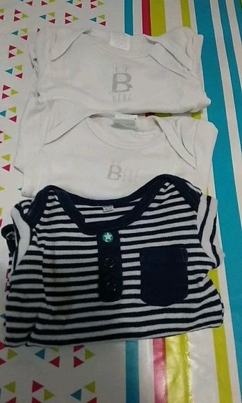 Lot de 3 bodies manches longues bébé garçon 3 mois