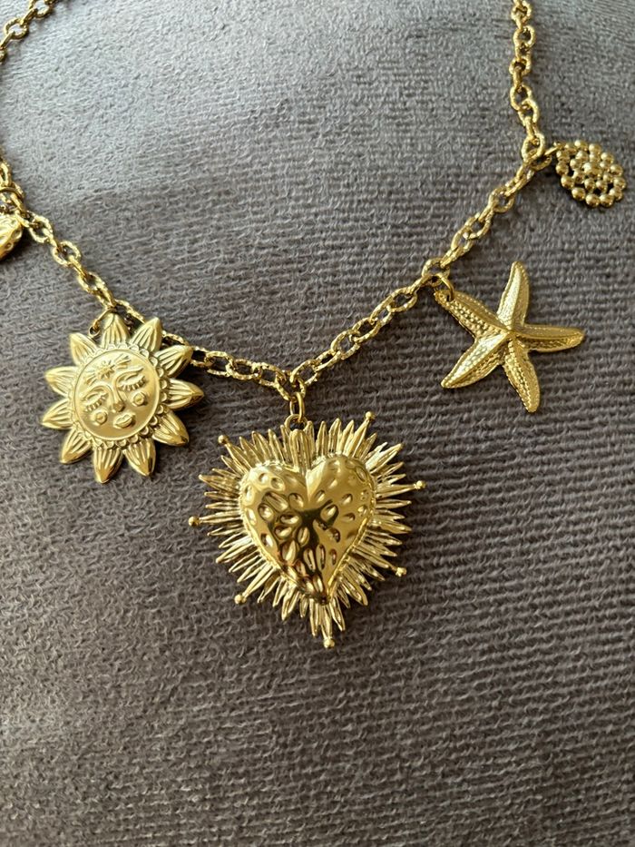 Collier doré acier neuf - photo numéro 2