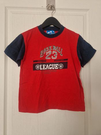 Tee-shirt rouge motif 100% coton garçon Jm sport 6 ans