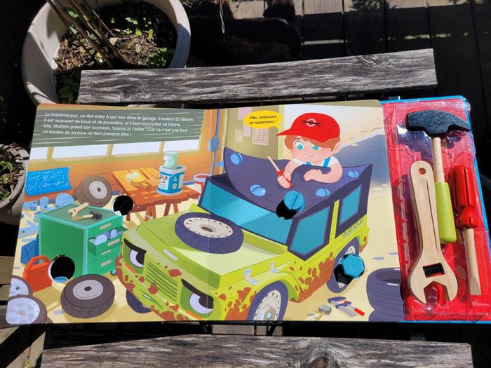 Coffret livre + outils en bois 🛠Mathéo Le Mécano 🔧 72 - photo numéro 4
