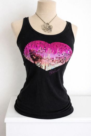 Débardeur noir à sequins 