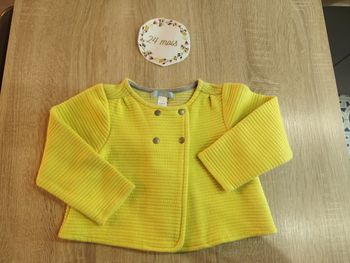 Veste jaune en coton bébé fille 24mois obaibi