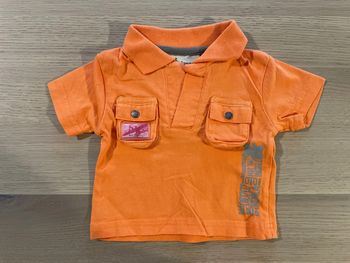 Polo manches courtes orange 3 mois tout simplement