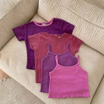 Lot de 4 t-shirts enfant fille - 5 ans - 100% coton