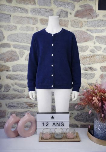 Cardigan fin bleu marine Fille taille 12 ans marque Okaidi 🦜