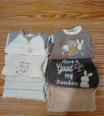 Lot de pyjamas bébé hiver en velours