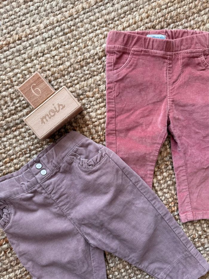 Lot pantalons velours côtelé Vertbaudet 6mois / 68cm - photo numéro 2