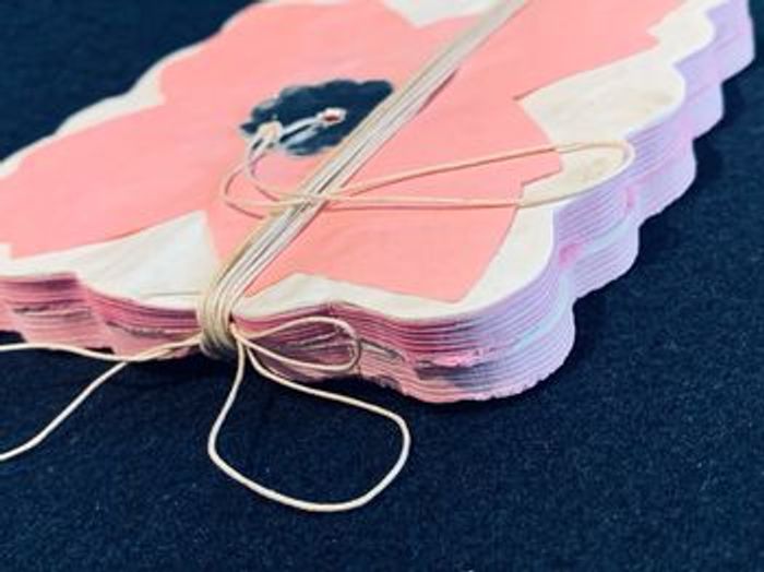 Guirlande en papier avec fil couleur rose et blanc Carrés - photo numéro 6