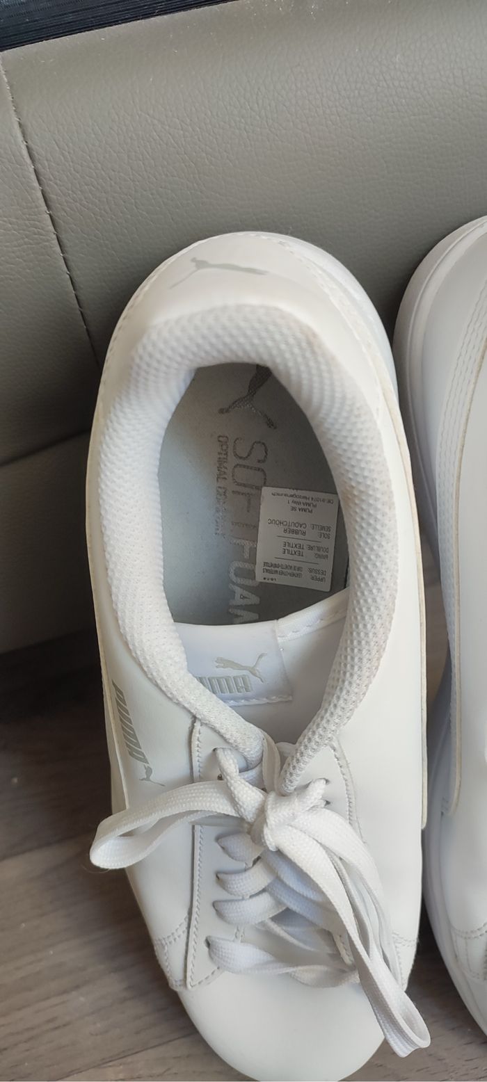Baskets Puma blanches unie - Taille 43 - photo numéro 4