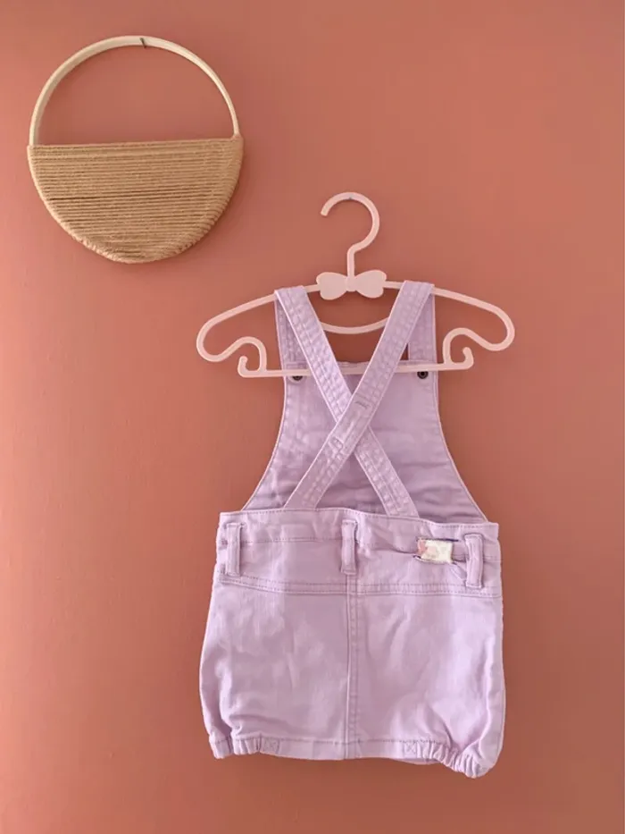 Robe en jean fille- rose - 12 mois - kitchoun - photo numéro 2