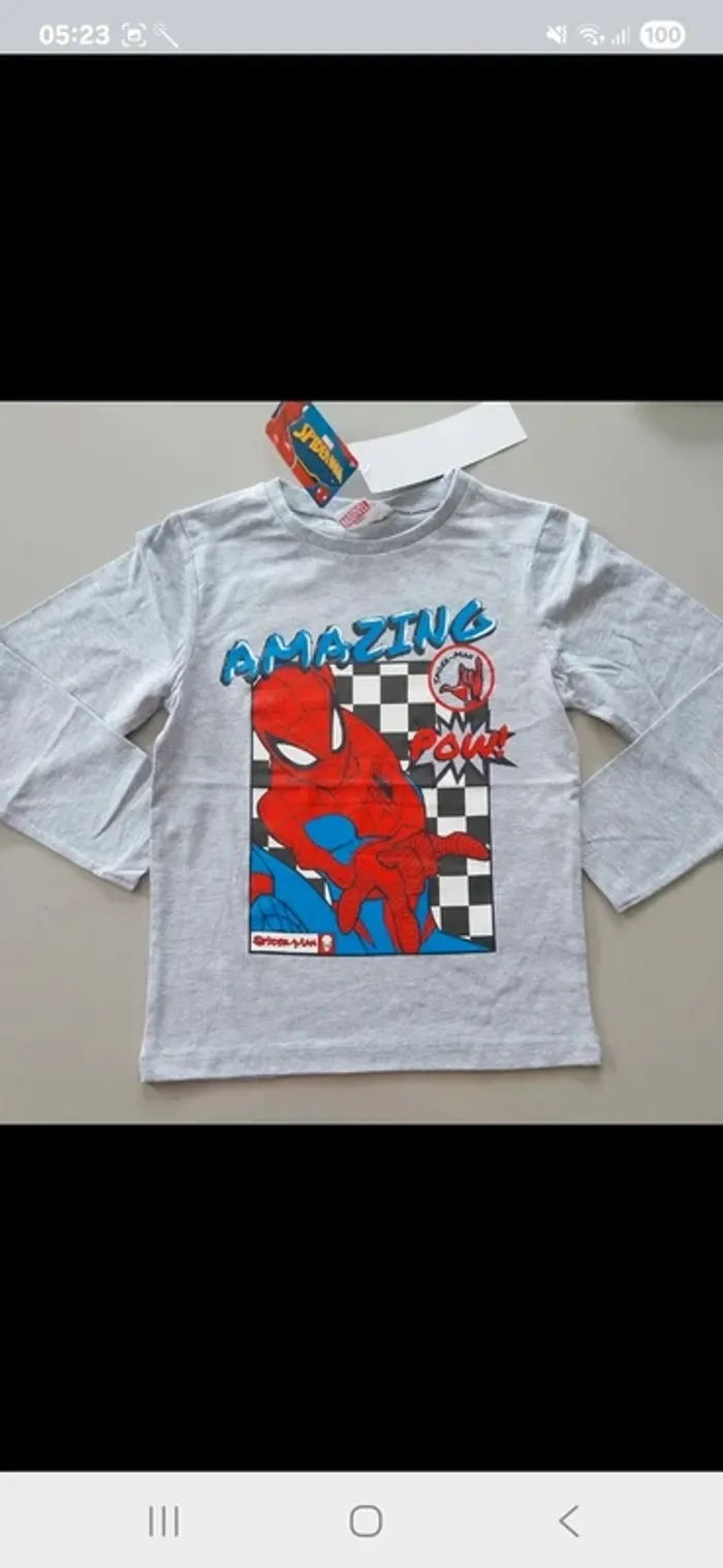Tee shirt spidermann