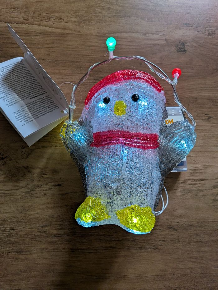 Bonhomme pingouin noel lumineux a led Neuf