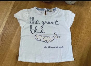 T-shirt blanc Zara fille 12 / 18 mois