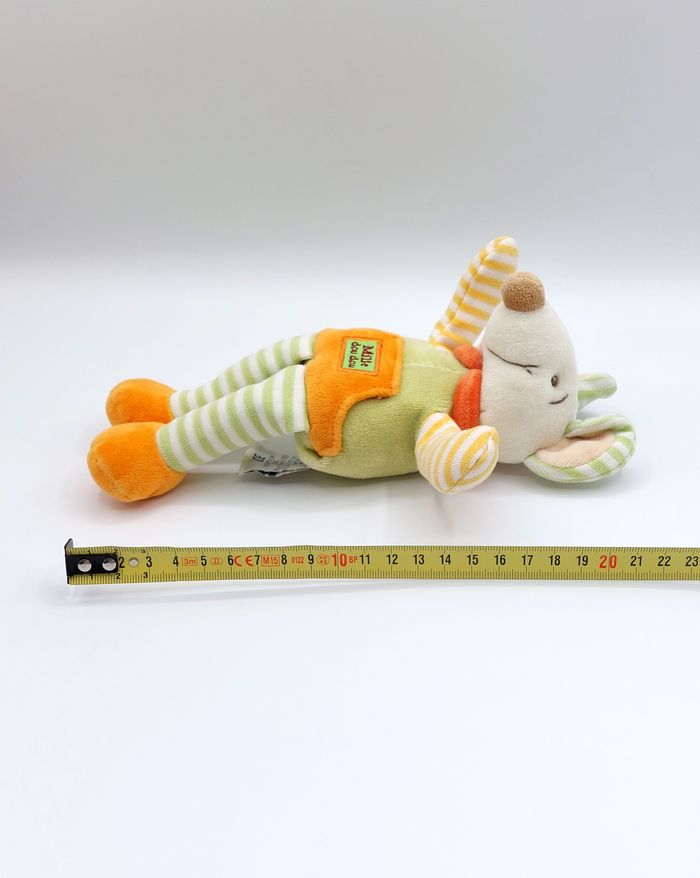 Doudou et Compagnie peluche souris Milie doudou petit modèle 22 cm vert orange - photo numéro 4