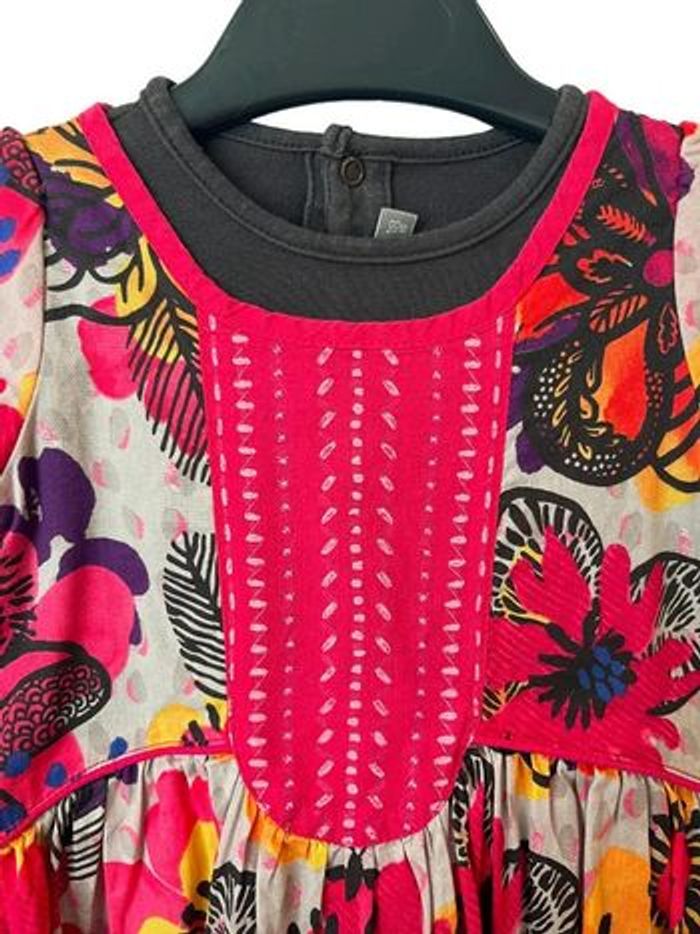 Robe fleurie multicolore à manches longues - Catimini 18 mois - photo numéro 2