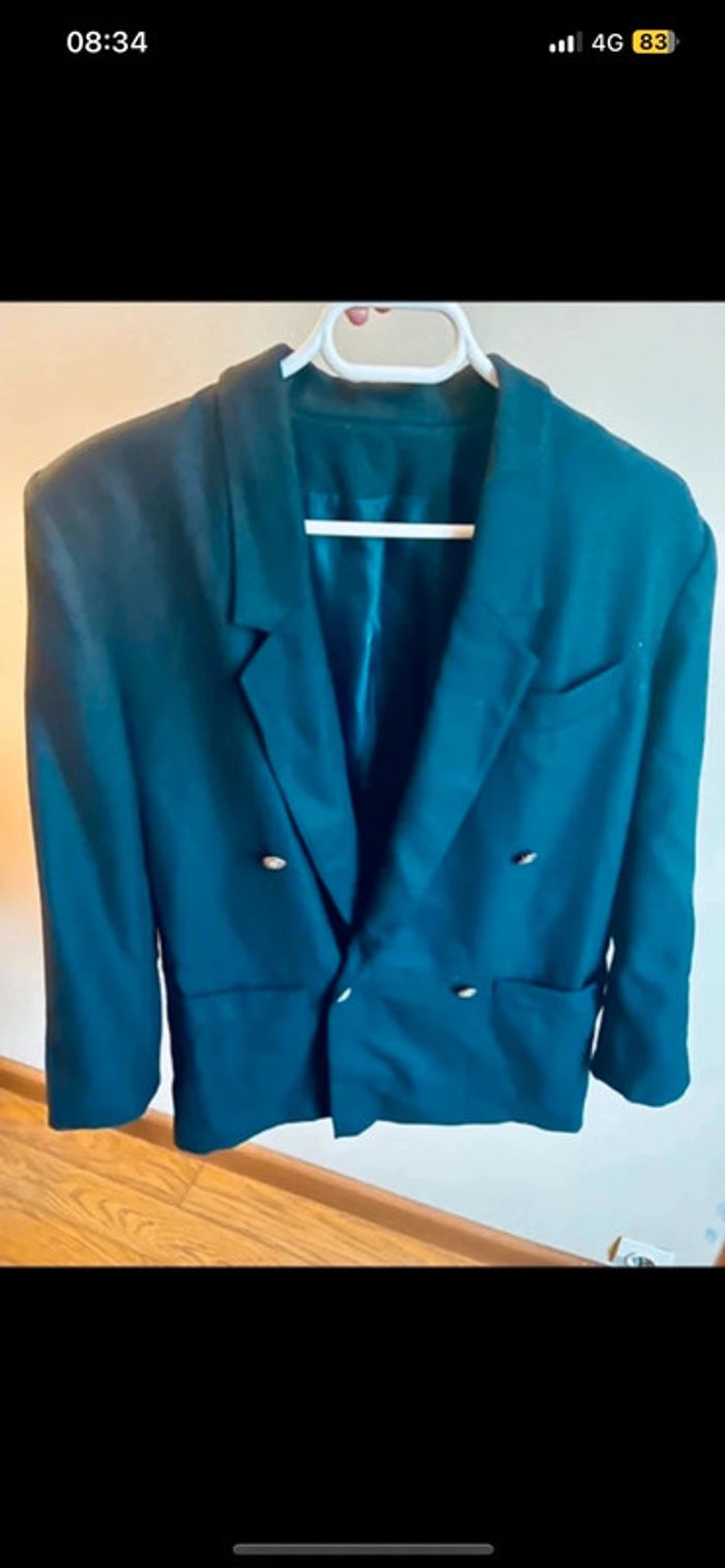 Sublime veste bleu marine vintage Envoi rapide - photo numéro 2