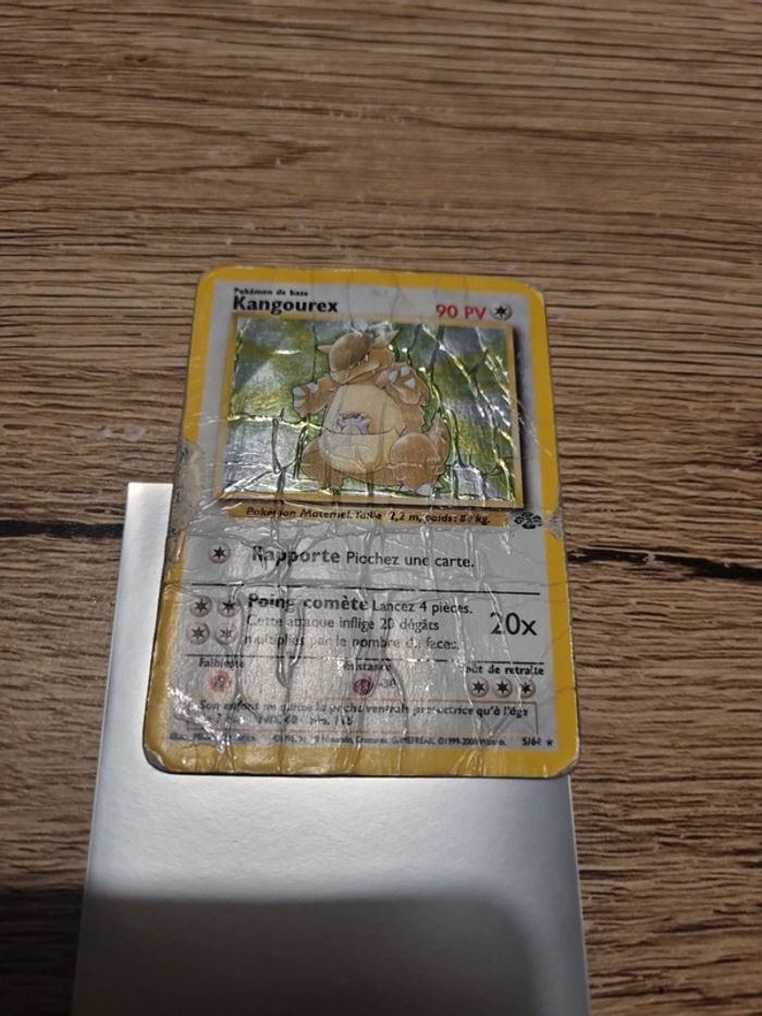 Carte pokémon kangourex HOLO 5/64 fr année 2000 jungle trés abîmé - photo numéro 2