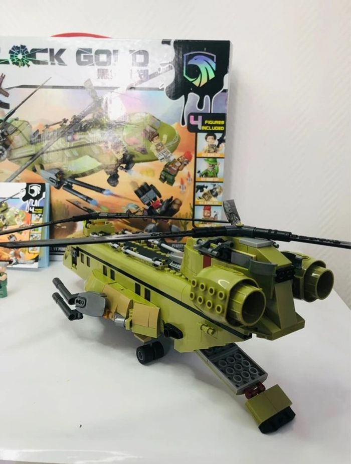 Black gold jeu de construction hélicoptère militaire 506 pièces - photo numéro 6