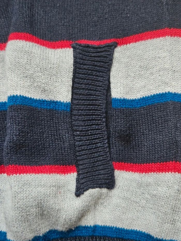 Gilet zippé rayé bleu marine et gris Tissaia 5 ans - photo numéro 3