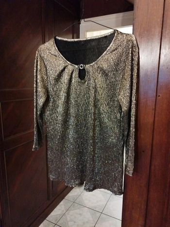 Haut doré à reflets style vintage taille S/36 y2k